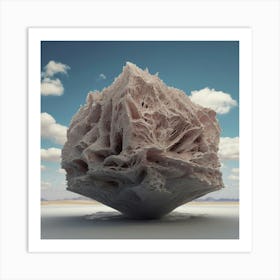 3d Rendering Of A Rock Art Print