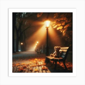 Teddy Bear In The Park Art Print