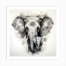 Elephant Series Artjuice By Csaba Fikker 004 Art Print
