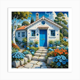 Blue Cottage 3 Art Print