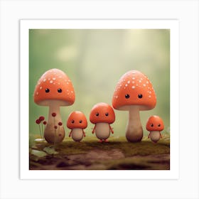 Mushroom Family Art Print