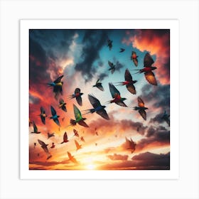 FLYYING BIRDS Art Print