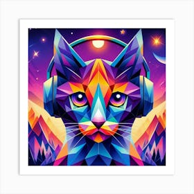 Oliver Low Poly Cat Art Print