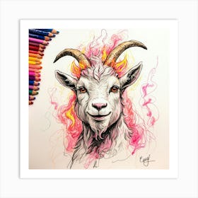 Goat With Horns 20 Art Print