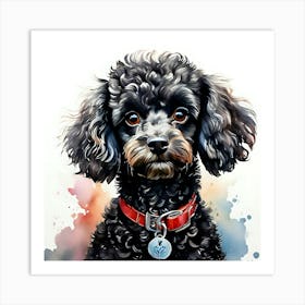 Black Poodle Painting 1 Art Print