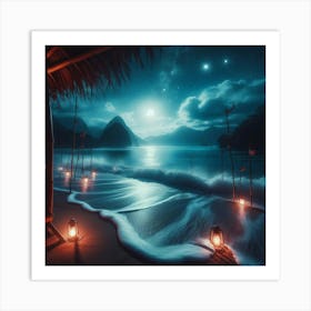 Night On The Beach 1 Art Print