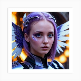 Angelic Girl With Wings Art Print