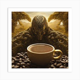 Coffee And Coffee Beans 3 Art Print