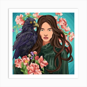 Raven Woman  Art Print