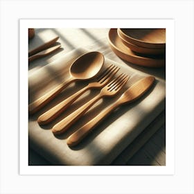Wooden Spoons And Forks 2 Art Print