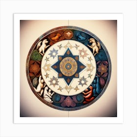 In A Circle Of Unity, Hands Hold Symbols Of Diverse Faiths 4 Art Print