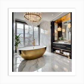 136744 Luxurious Bathroom With Freestanding Bathtub, Rain Xl 1024 V1 0 Art Print