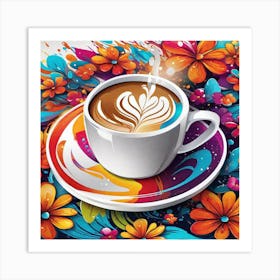 Coffee And Flowers 2 Art Print