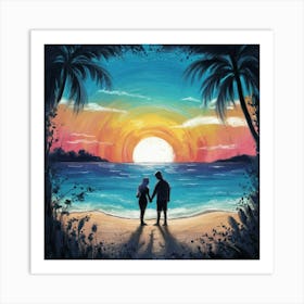 Sunset On The Beach 1 Art Print