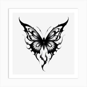 Black Butterfly Tattoo Art Print