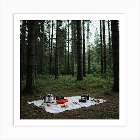 Picnic In The Woods Art Print