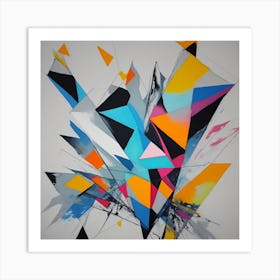  Abstract Art Painting Drawing In Geometric Shap 0 Art Print