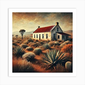 An Old Colonial Farmhouse In The Karoo, South Africa.AI Art Print