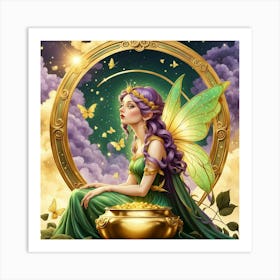 Fairy In Gold Art Print