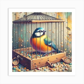 Bird In Cage Art Print