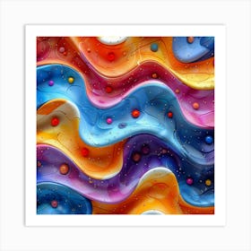 Abstract Colorful Wavy Background 3 Art Print