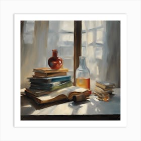 Books And Bottles Art Print