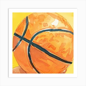 Basketball Player Holding A Basketball Art Print