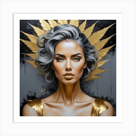 Gold Haired Woman Art Print