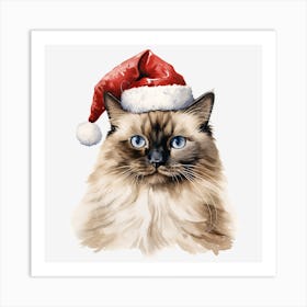 Santa Claus Cat 12 Art Print