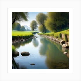 River In The Countryside 4 Art Print