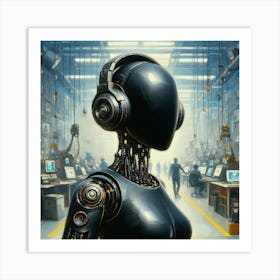 Robot In A Factory Art Print