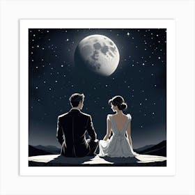 Moon And The Stars Art Print