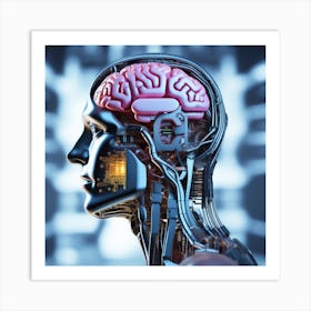 Human Brain With Artificial Intelligence 17 Art Print