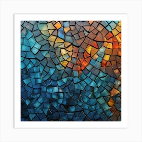 Photography Of The Texture Of A Mosaic Of Ceramic Art Print