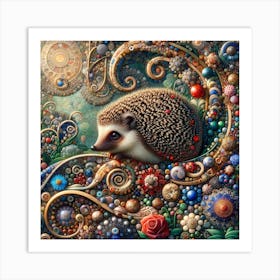 Christmas Hedgehog Art Print