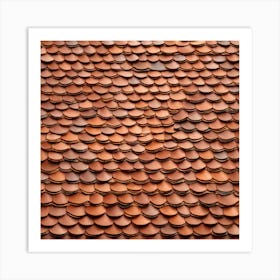Realistic Roof Tile Flat Surface Pattern For Background Use Miki Asai Macro Photography Close Up (3) Art Print