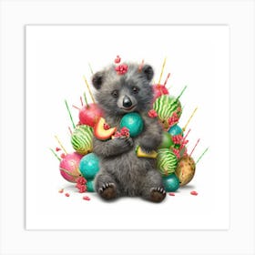 Bear With Candy Art Print