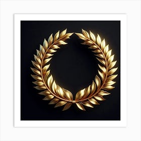 Golden Laurel Wreath Art Print