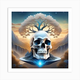 Skull With Tree 2 Art Print