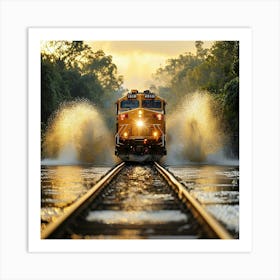 Train On The Tracks Art Print