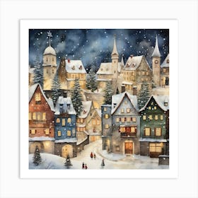 Christmas Village 2 Art Print