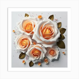 Spring flowers on a bright white wall, 11 Art Print