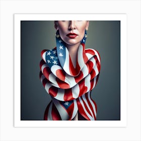 American Flag Portrait Art Print