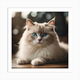 Blue Eyes Cat Art Print