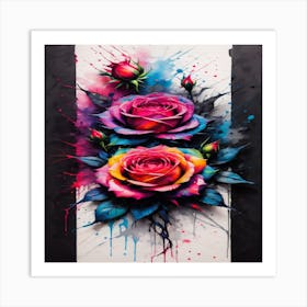 Colorful Roses 1 Art Print