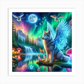 After all, why can't wolves have wings? Art Print