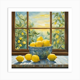 Lemons By The Window 2 Art Print