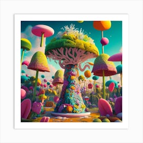 Mushroom Forest Art Print