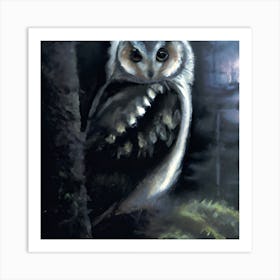 Dark Woods Owl Art Print