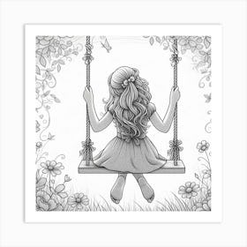 Girl On A Swing Art Print